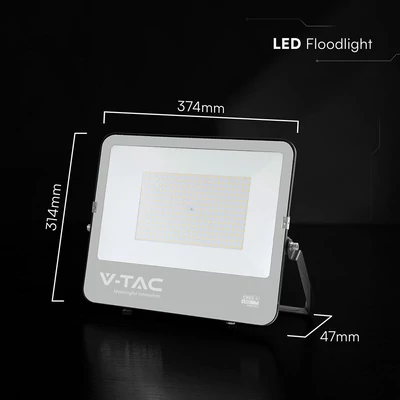 V-TAC CREE SMD B-széria LED reflektor 200W természetes fehér 185 Lm/W, fekete ház - SKU 9896-6