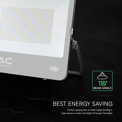 V-TAC CREE SMD B-széria LED reflektor 200W természetes fehér 185 Lm/W, fekete ház - SKU 9896-6
