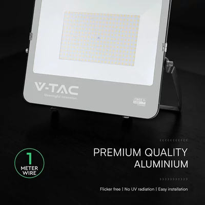 V-TAC CREE SMD B-széria LED reflektor 200W természetes fehér 185 Lm/W, fekete ház - SKU 9896-6