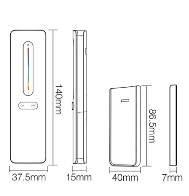 MiLight 1 zónás RGB+CCT fényerőszabályzó távirányító, fehér - C4-W