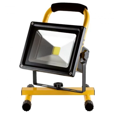 Hordozható akkumulátoros 20W LED reflektor, természetes fehér fénnyel