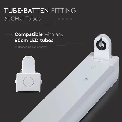 V-TAC 1 x T8 LED fénycső armatúra 60cm - SKU 6052