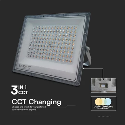 V-TAC 100W LED reflektor, állítható színhőmérséklettel, szürke házzal - SKU 23615