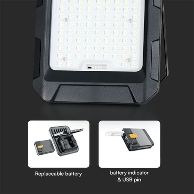 V-TAC 12000mAh napelemes LED reflektor, természetes fehér, 1800 Lumen - SKU 23439