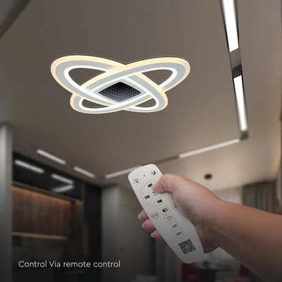 V-TAC 130W Dekoratív ovális mennyezeti lámpa, fényerőszabályozható, RGB+CCT - SKU 15360
