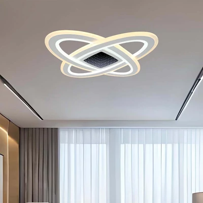 V-TAC 130W Dekoratív ovális mennyezeti lámpa, fényerőszabályozható, RGB+CCT - SKU 15360