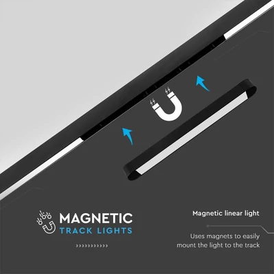 V-TAC 14W lineáris LED lámpatest Slim 48V mágneses sínhez, hideg fehér - SKU 10244