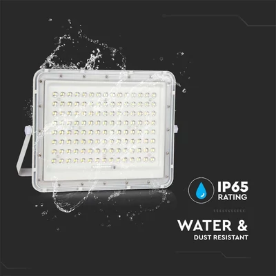V-TAC 16000mAh napelemes LED reflektor 20W hideg fehér, 1800 Lumen, fehér házzal - SKU 7845