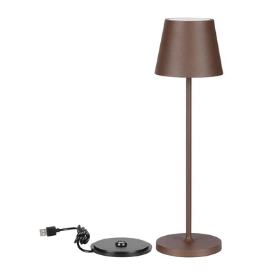 V-TAC 1.5W Corten barna, érintéssel vezérelhető akkumulátoros LED lámpa, meleg fehér - SKU 23446