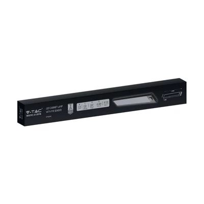 V-TAC 1.5W mozgásérzékelős, akkumulátoros, LED bútorvilágítás, természetes fehér, fekete - SKU 2959