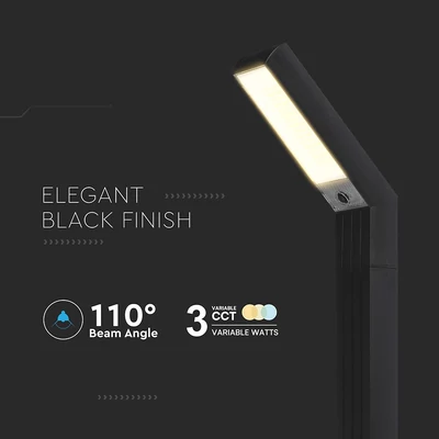V-TAC 1.5W napelemes LED kandeláber, IP65, állítható színhőmérséklettel - SKU 23997