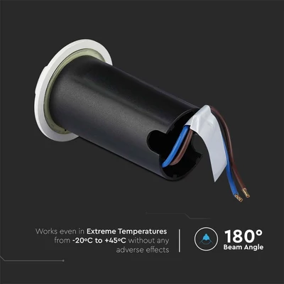 V-TAC 1W DC12V kültéri, 4 irányú talajlámpa, fehér, IP67, meleg fehér - SKU 211471