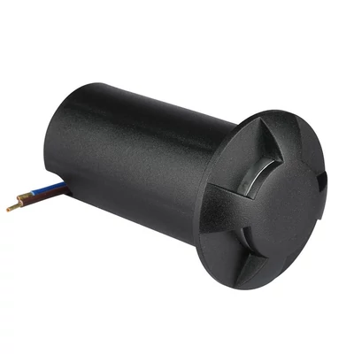 V-TAC 1W DC12V kültéri, 4 irányú talajlámpa, fekete, IP67, meleg fehér - SKU 211470