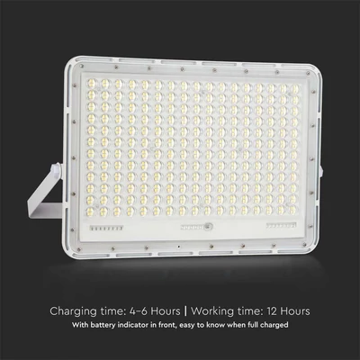 V-TAC 20000mAh napelemes LED reflektor 30W hideg fehér, 2600 Lumen, fehér házzal - SKU 7847