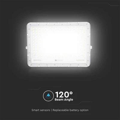 V-TAC 20000mAh napelemes LED reflektor 30W hideg fehér, 2600 Lumen, fehér házzal - SKU 7847
