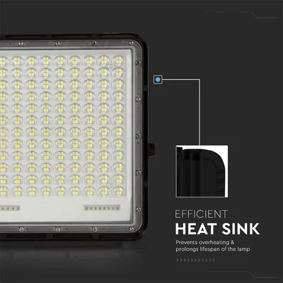 V-TAC 20000mAh napelemes LED reflektor 30W hideg fehér, 2600 Lumen, fekete házzal - SKU 7829