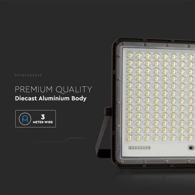 V-TAC 20000mAh napelemes LED reflektor 30W hideg fehér, 2600 Lumen, fekete házzal - SKU 7829