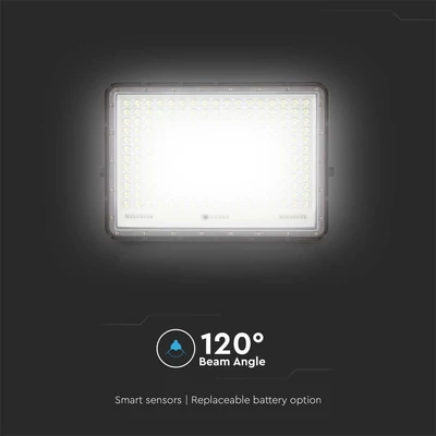 V-TAC 20000mAh napelemes LED reflektor 30W hideg fehér, 2600 Lumen, fekete házzal - SKU 7829