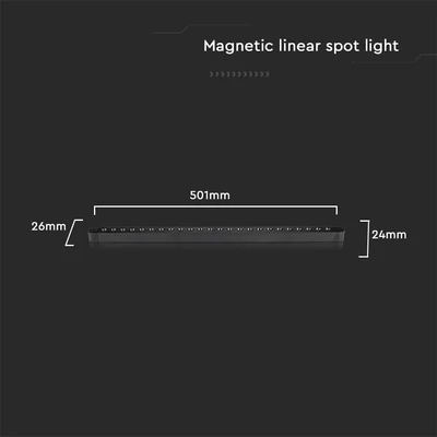 V-TAC 22W spot LED lámpatest Slim 48V mágneses sínhez, meleg fehér - SKU 10240