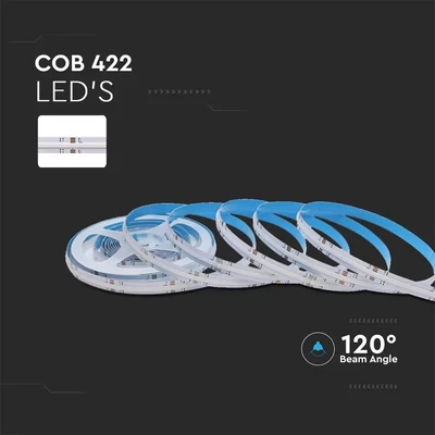 V-TAC 24V RGB COB LED szalag IP20, 672 db/m, színváltós - SKU 2880