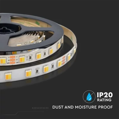 V-TAC 24V változtatható színhőmérsékletű IP20 LED szalag, SMD 2835, 120 LED/m - SKU 2897