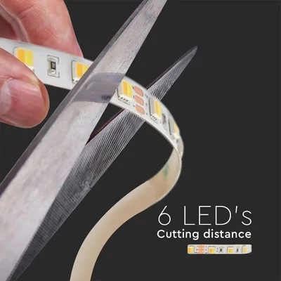 V-TAC 24V változtatható színhőmérsékletű IP20 LED szalag, SMD 2835, 120 LED/m - SKU 2897