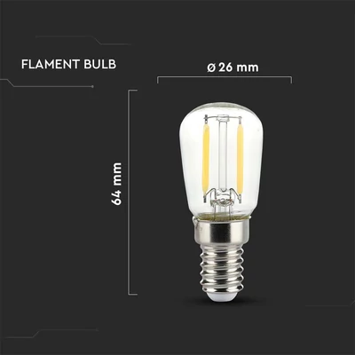 V-TAC 2W E14 meleg fehér filament ST26 LED égő - SKU 214444
