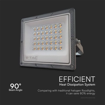 V-TAC 30W LED reflektor, állítható színhőmérséklettel, szürke házzal - SKU 23613