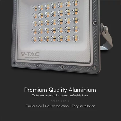 V-TAC 30W LED reflektor, állítható színhőmérséklettel, szürke házzal - SKU 23613
