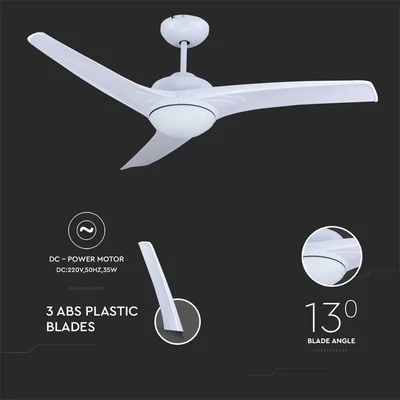 V-TAC 35W mennyezeti ventilátor, változtatható színhőmérséklettel - SKU 7919