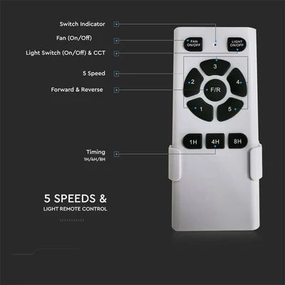 V-TAC 35W mennyezeti ventilátor, változtatható színhőmérséklettel - SKU 7919