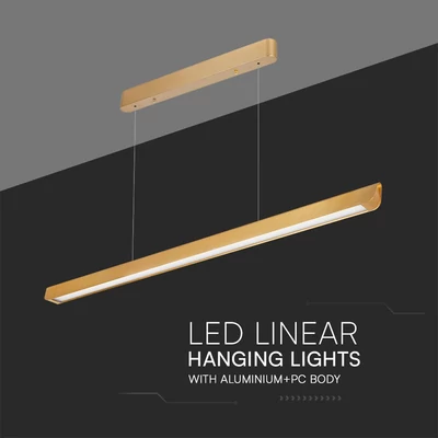 V-TAC 36W arany színű lineáris tejüveges lámpa, állítható CCT, SAMSUNG SMD-vel - SKU 23348