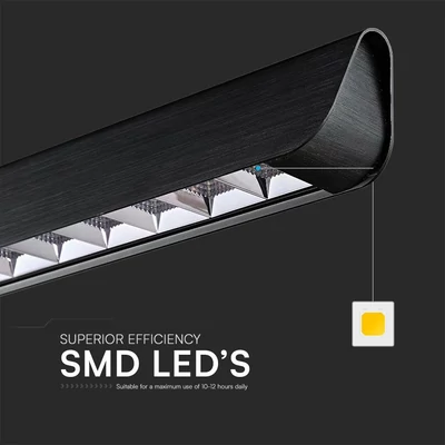V-TAC 36W fekete lineáris spotlámpa, állítható CCT, SAMSUNG SMD-vel - SKU 23341
