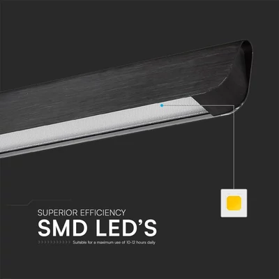 V-TAC 36W fekete lineáris tejüveges lámpa, állítható CCT, SAMSUNG SMD-vel - SKU 23345