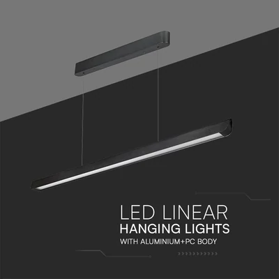 V-TAC 36W fekete lineáris tejüveges lámpa, állítható CCT, SAMSUNG SMD-vel - SKU 23345