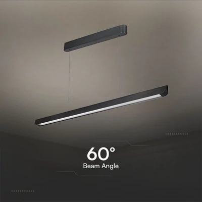 V-TAC 36W fekete lineáris tejüveges lámpa, állítható CCT, SAMSUNG SMD-vel - SKU 23345