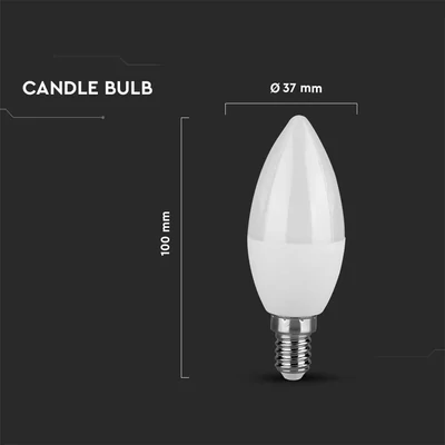 V-TAC 3.7W E14 meleg fehér LED gyertya égő - SKU 214216