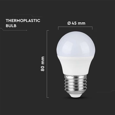 V-TAC 3.7W E27 G45 hideg fehér LED égő - SKU 8047