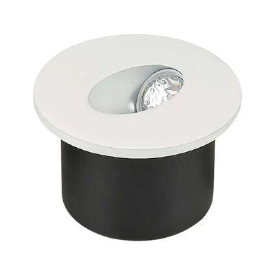 V-TAC 3W beltéri COB LED lépcsővilágítás, kerek, meleg fehér, 90 Lm/W - SKU 211207