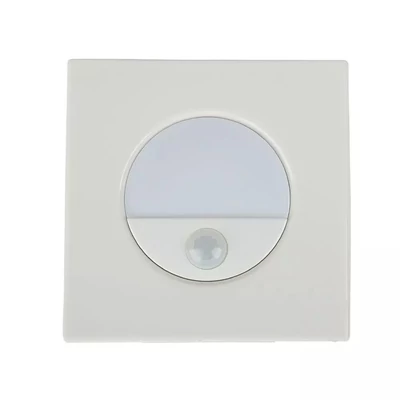 V-TAC 3W beltéri LED lépcsővilágítás, mozgásérzékelővel, természetes fehér - SKU 5570
