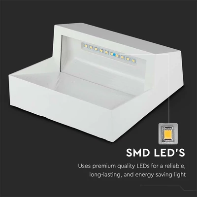 V-TAC 3W fehér LED lépcsővilágítás, szögletes, IP65, természetes fehér, 100 Lm/W - SKU 121403