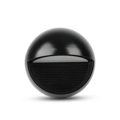 V-TAC 3W fekete LED lépcsővilágítás, kerek, IP65, meleg fehér - SKU 1404