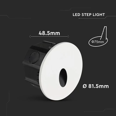 V-TAC 3W süllyeszthető kültéri LED lépcsővilágítás, állítható színhőmérséklettel - SKU 24010