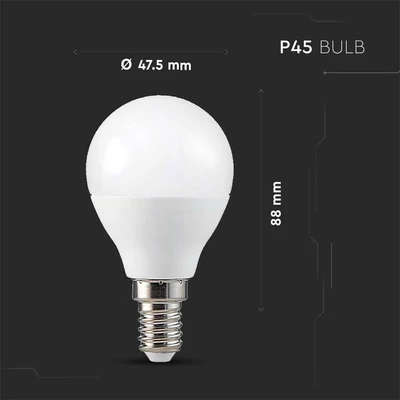 V-TAC 4.8W E14 RGB+ Meleg fehér P45 LED égő, 24 gombos távirányítóval  - SKU 3029