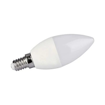 V-TAC 4.8W E14 RGB+ Természetes fehér C37 gyertya LED égő, 24 gombos távirányítóval  - SKU 2929