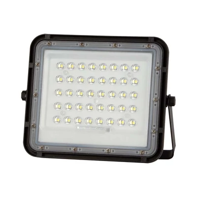 V-TAC 5000mAh napelemes LED reflektor 6W hideg fehér, 400 Lumen, fekete házzal - SKU 7821