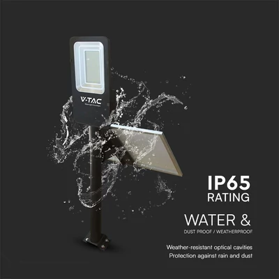V-TAC 50W hibrid napelemes utcai LED lámpa, térvilágító, hideg fehér - SKU 23579