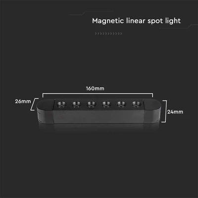 V-TAC 5W spot LED lámpatest Slim 48V mágneses sínhez, meleg fehér - SKU 10234