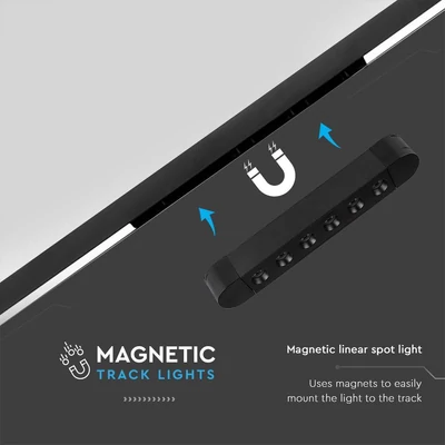 V-TAC 5W spot LED lámpatest Slim 48V mágneses sínhez, meleg fehér - SKU 10234