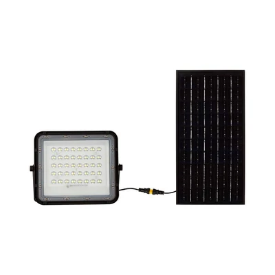 V-TAC 6000mAh napelemes LED reflektor 10W hideg fehér, 800 Lumen, fekete házzal - SKU 7823